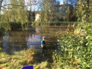 Otaniemeen rakennettu Läsäkosken vapaa-aika -simulaattori.